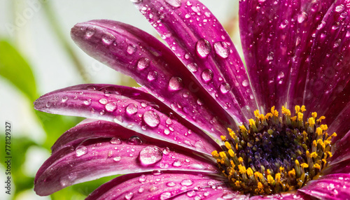 flower with rain drop - macro photo