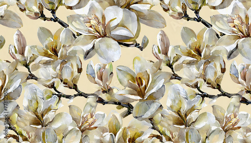 Flowers watercolor illustration.Manual composition.Seamless pattern.Design for cover, fabric, textile, wrapping paper .aper; vanilla color painting; delicate background