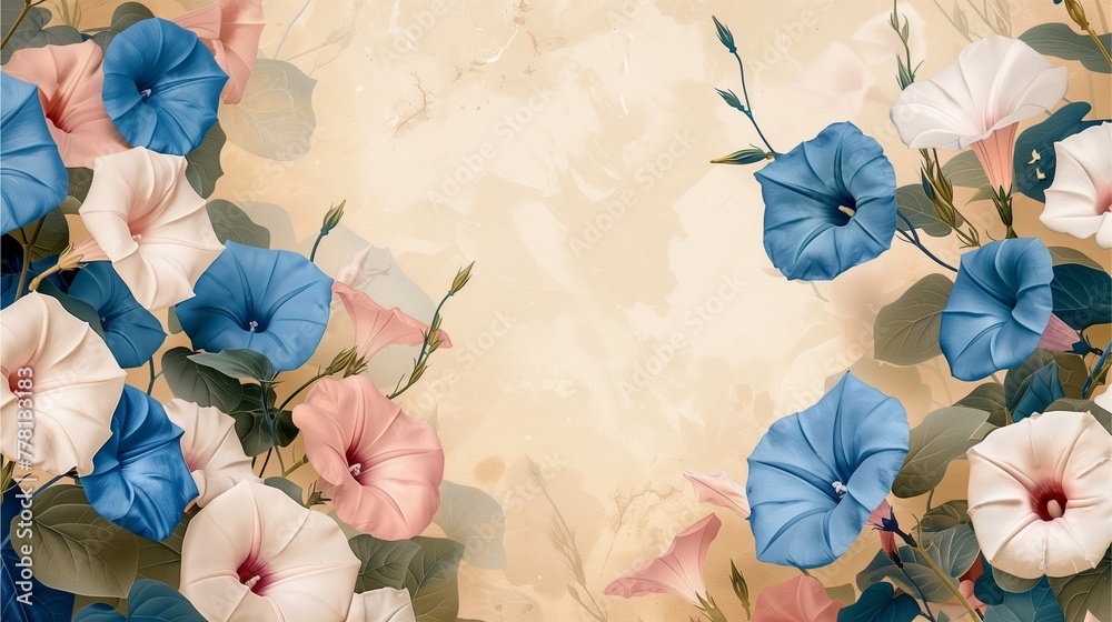 A delightful 3D of pastel flowers, placed on a plain background. A delightful 3D of pastel flowers, placed on a plain background.