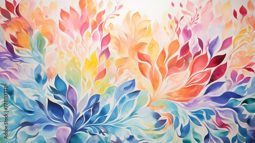 Bold and dynamic watercolor backdrop with lively patterns