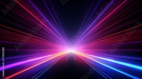 Abstract hyper space portal with neon streaks