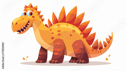 Cartoon happy stegosaurus isolated on white background © Aliha