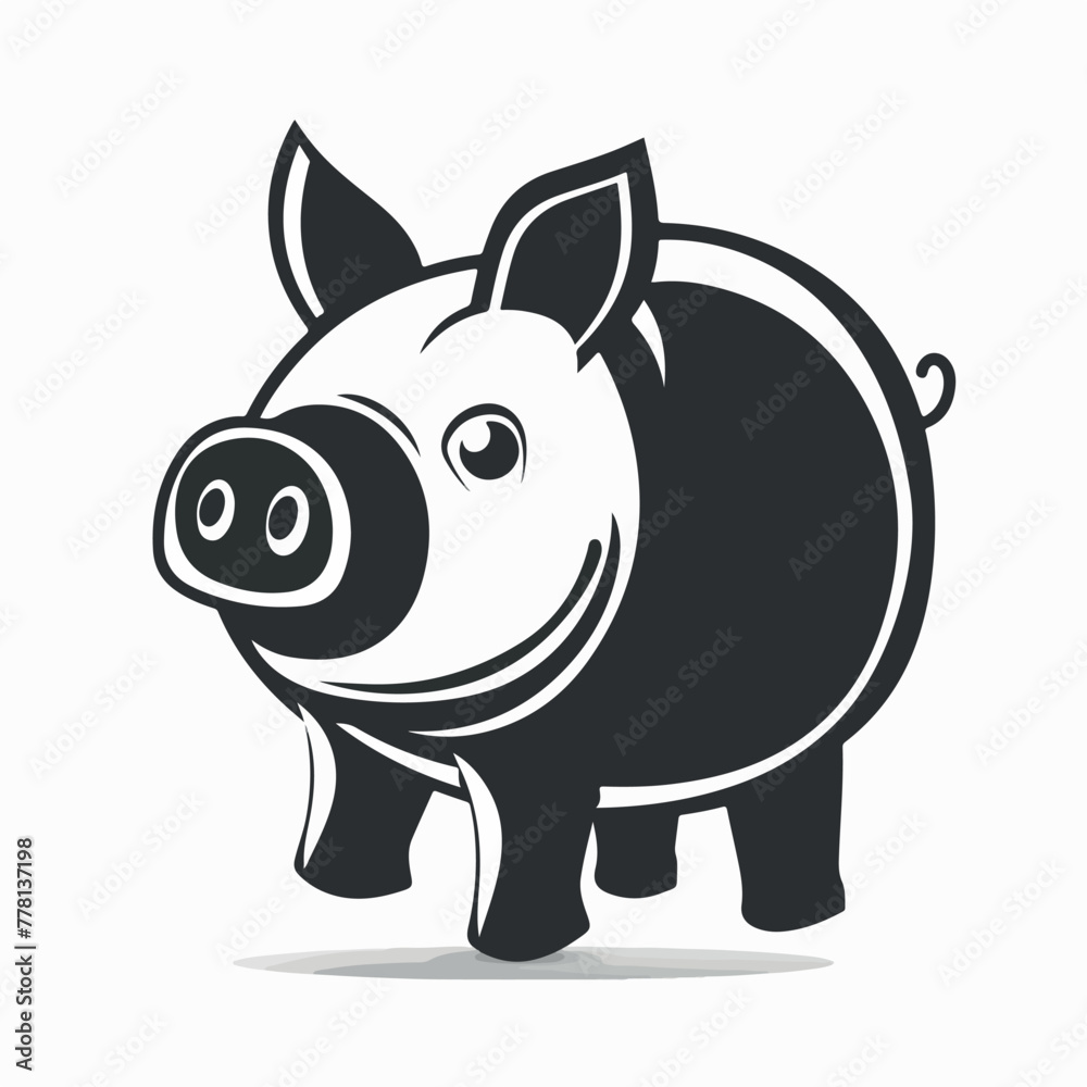 Piggy Bank in cartoon, doodle style. Image for t-shirt, web, mobile apps and ui. Isolated 2d vector illustration in logo, icon, sketch style, Eps 10. AI Generative