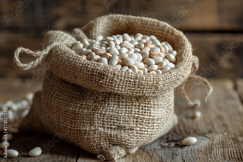 Soybean seeds in the small sack