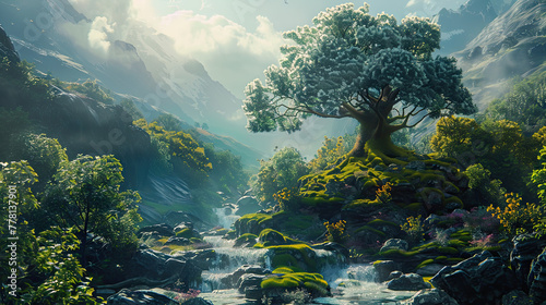 landscape with trees