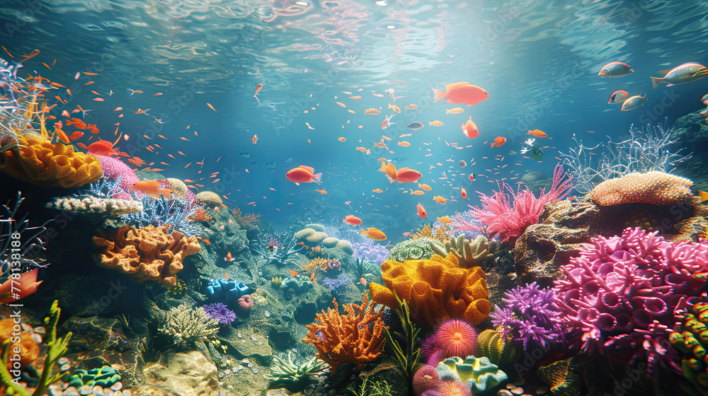 coral reef and fish coral reef and fish