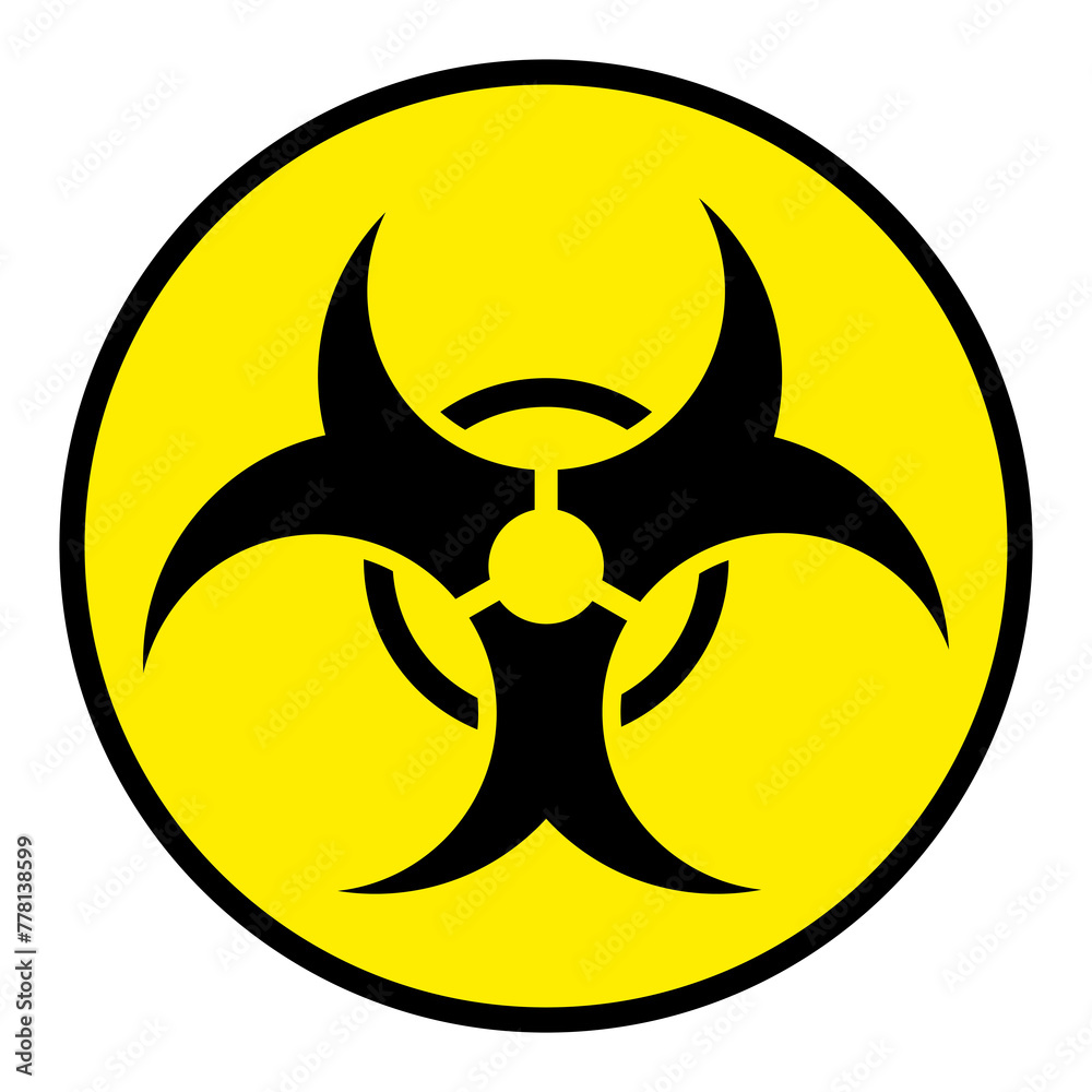 Biological hazard symbol illustration, colorful design on a white background