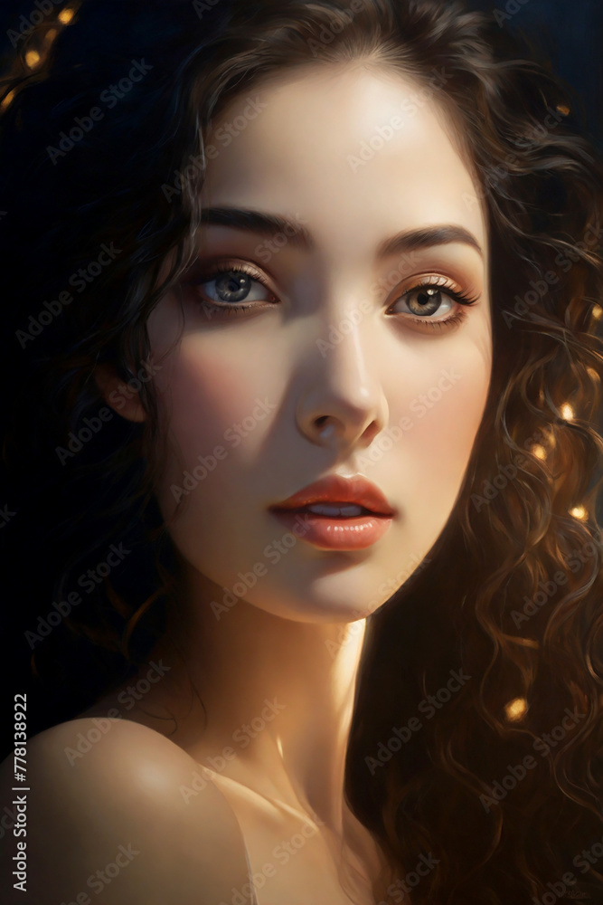 custom made wallpaper toronto digitalportrait of a woman with hair