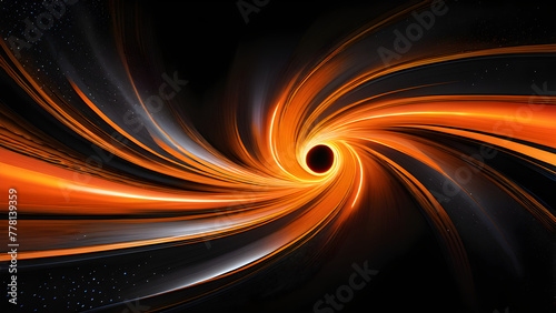 Vivid Orange Neon Swirls: Mesmerizing Background(Generative AI)