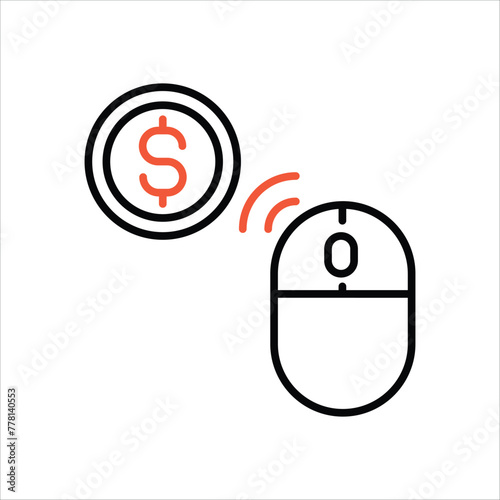 Pay For click Icon editable stock vector icon