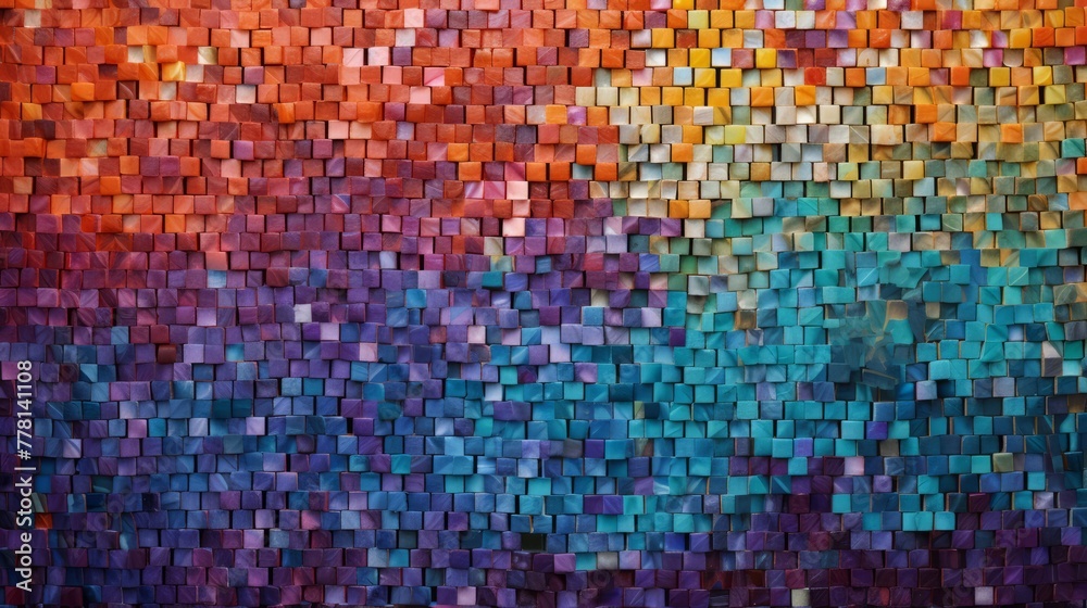 Vivid and lively texture composed of a mosaic of colors