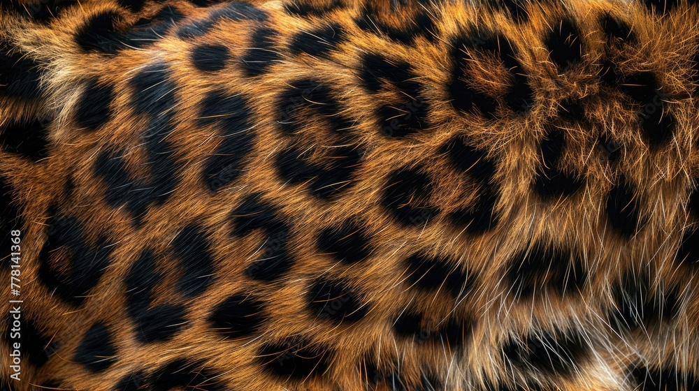 A close up of a cat's fur with black and brown spots. The fur is very thick and furry, giving the impression of a wild animal A close up of a cat's fur with black and brown spots. The fur is very thick and furry, giving the impression of a wild animal