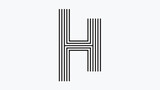 Minimalist line art letter H logo. abstract Initial l