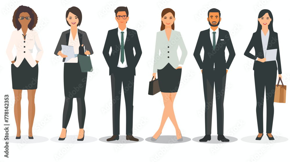 Office Business People Flat vector isolated on white
