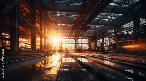Radiant building site, showcasing the beauty of industry in motion