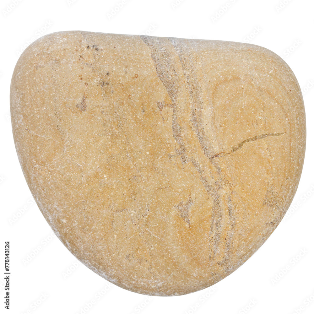 Top view of single brown pebble