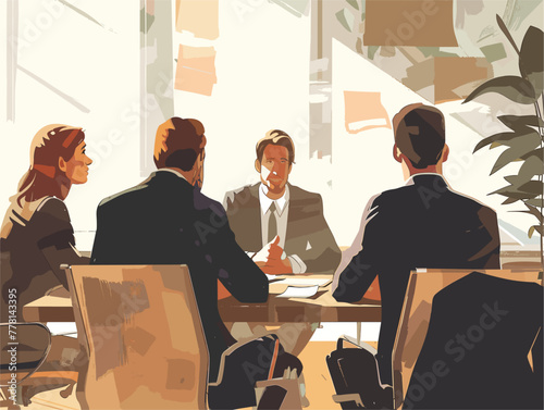 vibrant animated politician meeting