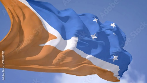 Tierra del Fuego Province Argentina Waving FLAG FAST photo