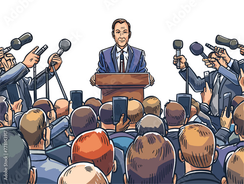 politician facing questions at press conference
