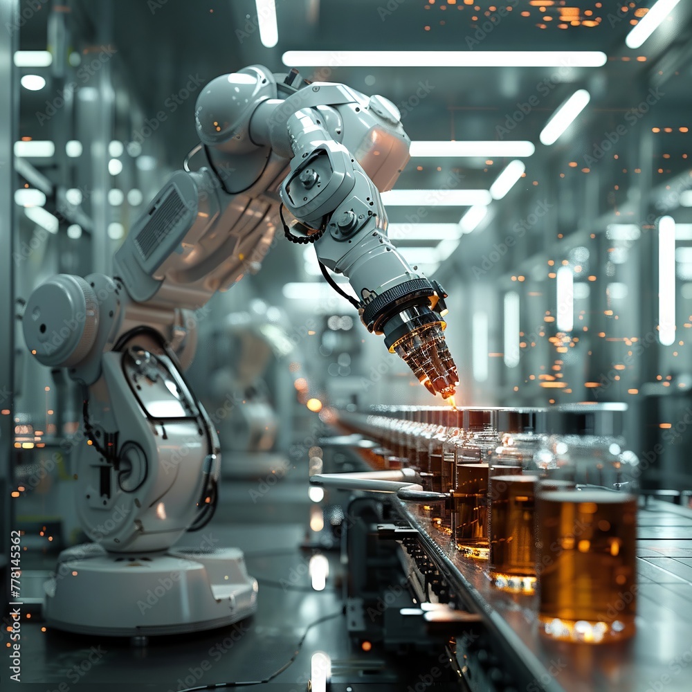 Fototapeta premium A futuristic probiotic manufacturing scene