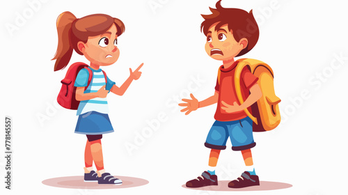 School bullying concept. Boy and girl bullying school