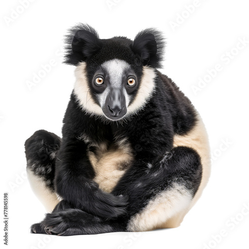 Indri lemur portrait on isolated background © FP Creative Stock