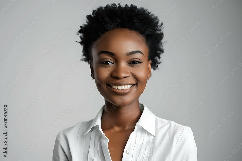 Beauty portrait of african american woman with clean healthy skin on ...