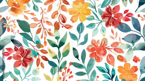 Seamless watercolor floral abstract colorful wallpape