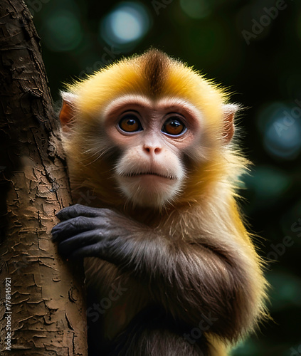 Momentaufnahme eines jungen Affen © DINKO