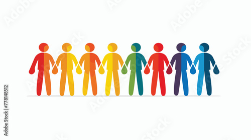 Teamwork group people vector logo Flat vector isolated