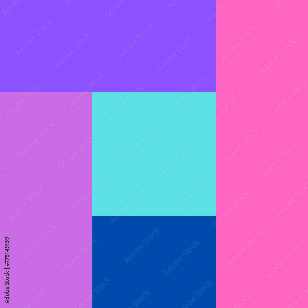 palette of blue, purple, blue-violet, pink and light blue squares