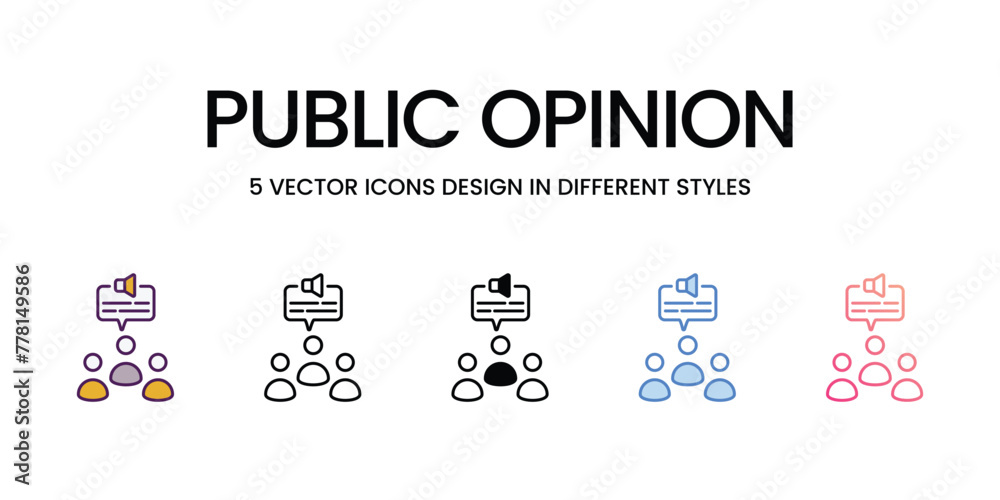 Public opinion Icons different style vector stock illustration