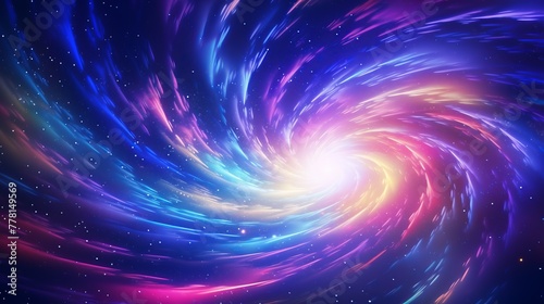 Hypnotic hyper space background with swirling galaxies