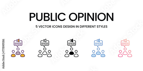 Public opinion Icons different style vector stock illustration