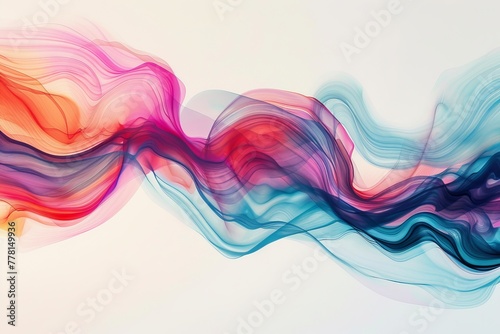 Abstract colorful smoke waves, multicolored smoke isolated on white background. © AIExplosion