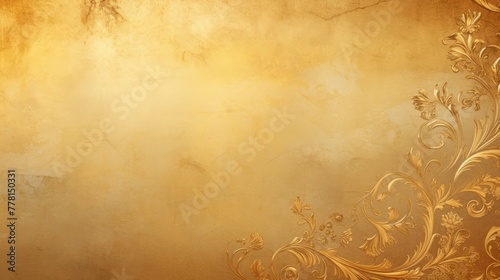 Beautiful gold background with intricate floral design