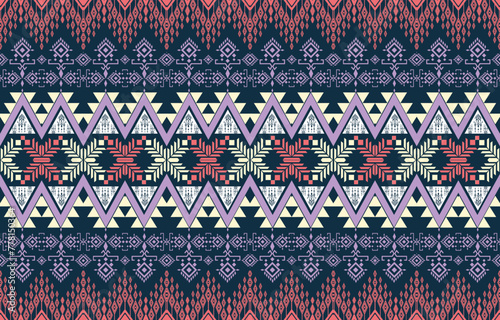 Geometric ethnic oriental pattern traditional on background.Aztec style,embroidery,abstract,vector illustration.design for texture,fabric,clothing,wrapping,carpet.