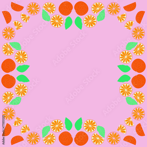 Decorative colored  orange . Hand drawn.