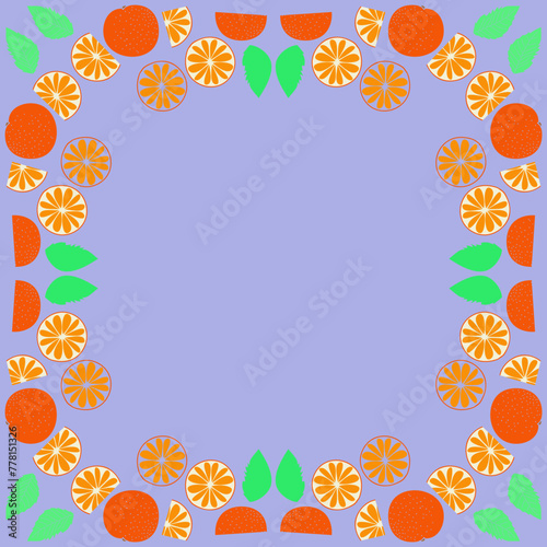 Stylized colored  orange . Hand drawn.