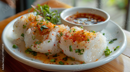 Authentic vietnamese steamed rice rolls