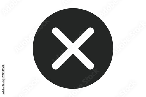 black cross mark sign isolated. no sign, no icon