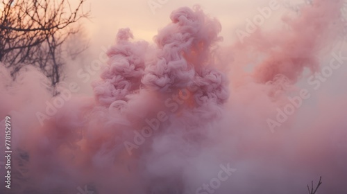 Pastel smoke in a mystical and magical atmosphere