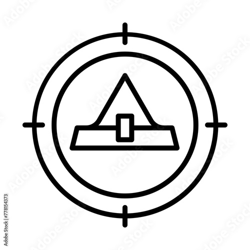 Witch hunt line icon