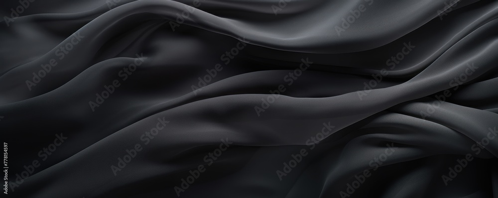Black soft chiffon texture background with blank copy space design photo backdrop
