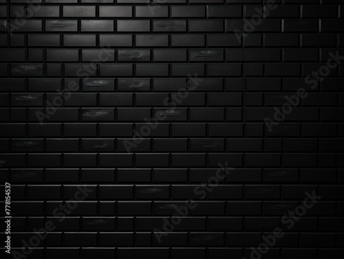 Black majorelle shiny clean metro brick wall background pattern with copy space for design blank photo