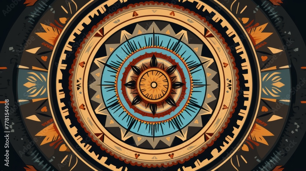 An intricate mandala with native american motifs An intricate mandala with native american motifs