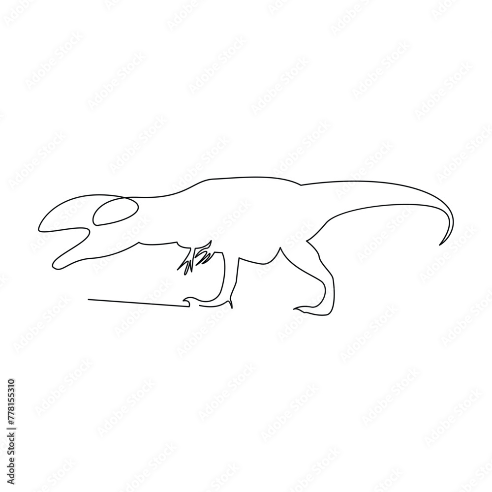 Dinosaur Continuous one line drawing illustration art vector design Dinosaur Continuous one line drawing illustration art vector design