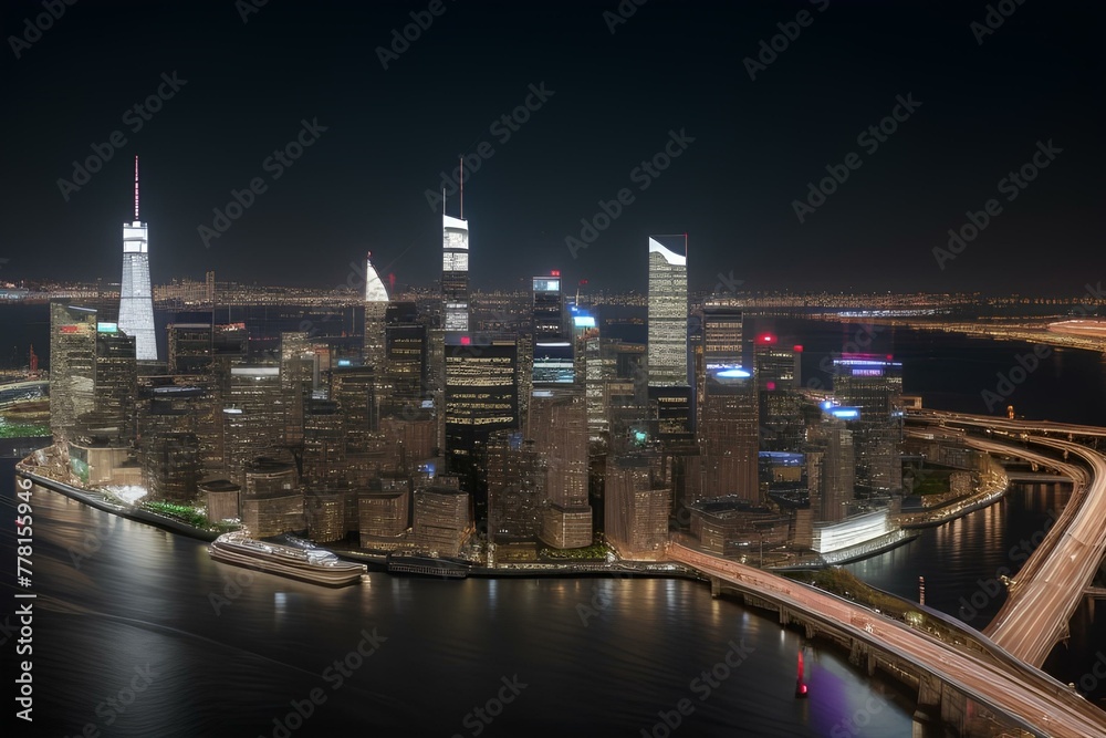 Obraz premium city at night | view of the city | country at night | city skyline at night