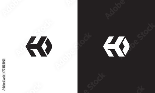 HO logo, monogram unique logo, black and white logo, premium elegant logo, letter HO Vector minimalist