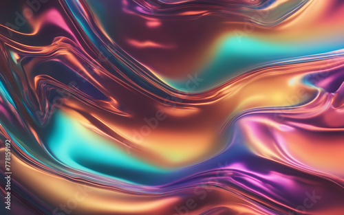 Abstract Modern pastel colored holographic background in 80s style